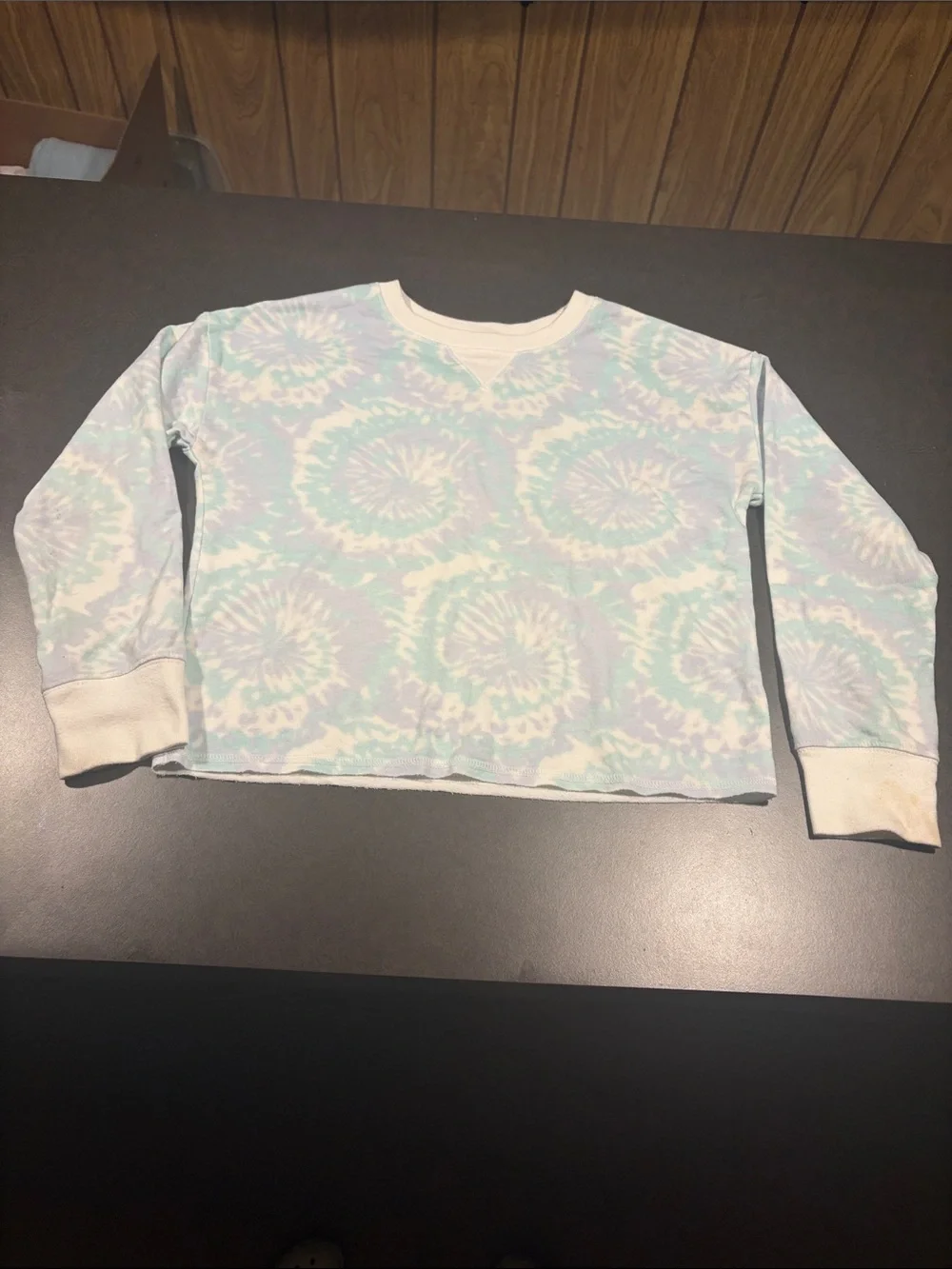 GAP Kids Pastel Tie-Dye Crewneck Sweatshirt - Light Blue, Lavender & White